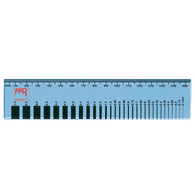 Close: Crack width gauge