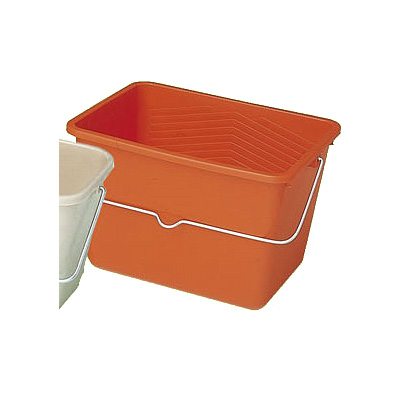 Close: Plastic paint buckets