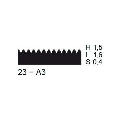 Close: Zahnblatt 645 mm