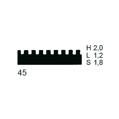 Close: Zahnleiste 280 mm